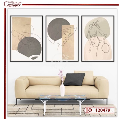 تابلو مینیمال سه تیکه چهره  L120479