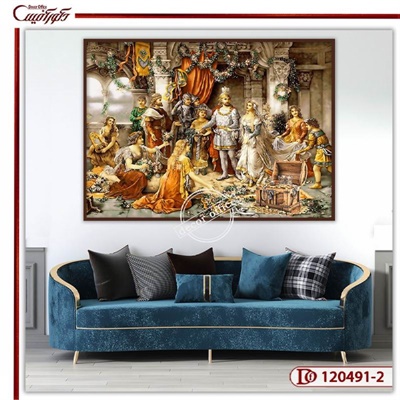 تابلو تاج گذاری حضرت سلیمان نارنجی R20491-2